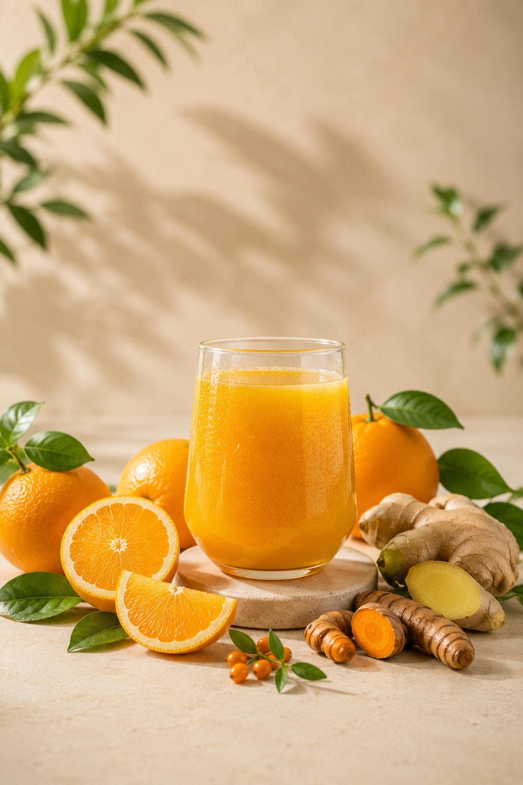 Illustration of fresh citrus and berries used at VitaNature.