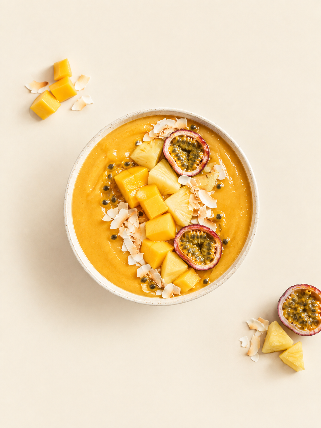 Tropical Bowl illustration with mango.